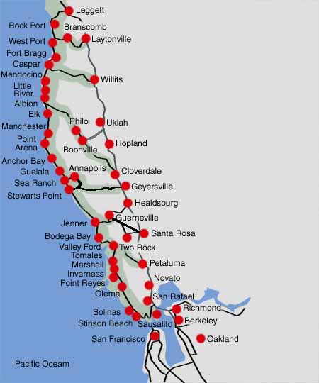 California Map Coast